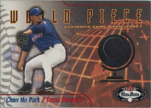 Fleer Box Score Baseball 2002 World Piece Game-Worn Jersey Card Chan Ho Park