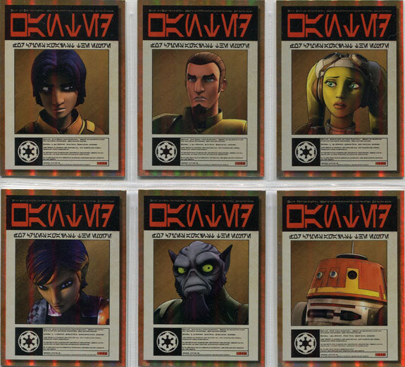 Star Wars Galaxy 2018 Ghost Crew Wanted Poster Complete 6 Card Chase Set