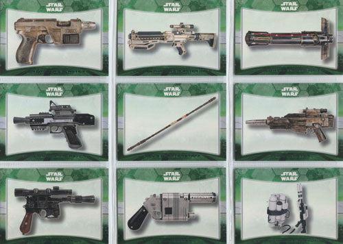 Star Wars the Force Awakens Series 1 Weapons 10 Card Chase Set