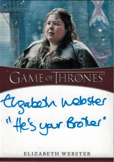 Rittenhouse 2020 Game of Thrones Season 8 Autograph Card Elizabeth Webster