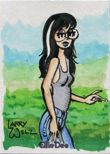 Cherry and Friends Ellie Dee Sketch Card by Larry Welz