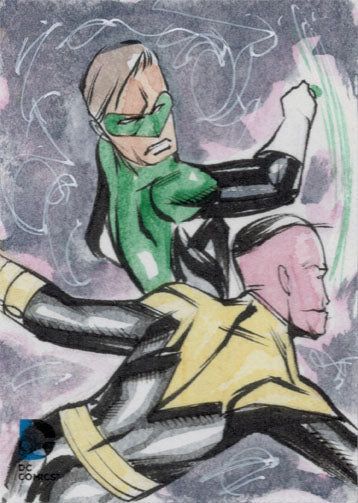 DC Comics Epic Battles Sketch Card by Anthony Wheeler of Green Lantern