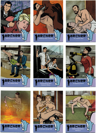 Archer Seasons 1 to 4 Inappropriate Workplace Moments Complete 9 Card Chase Set