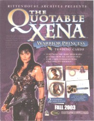 Quotable Xena: Warrior Princess Trading Card Sell Sheet