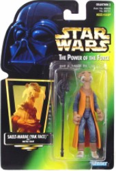 Star Wars POTF Saelt-Marae (Yak Face) Action Figure Green Card