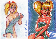 Manga Mandy 2011 5finity Sketch Card Dean Yeagle & Arie Monroe Dual Flip