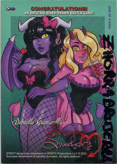 Succubus Sweethearts 5finity 2020 Sketch Card by Zhorra Brujerra