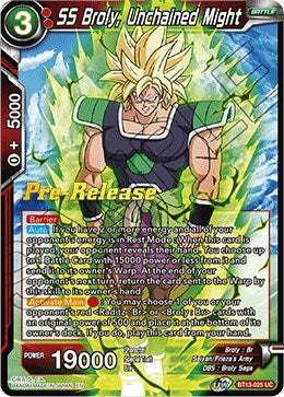 SS Broly, Unchained Might (BT13-025) [Supreme Rivalry Prerelease Promos]