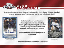 2022 Topps Chrome Baseball HTA Jumbo Hobby Box