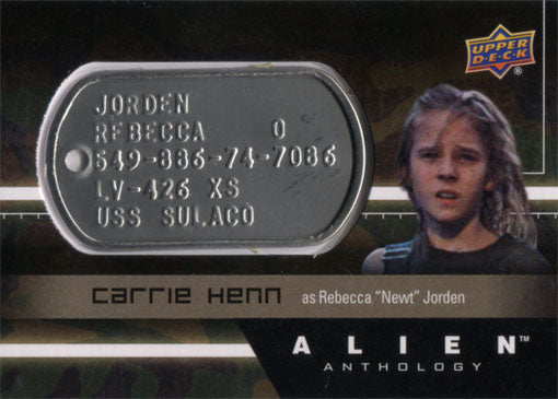 Alien Anthology Space Marine Dog Tag dT-RJ Carrie Henn as Rebecca "Newt" Jorden