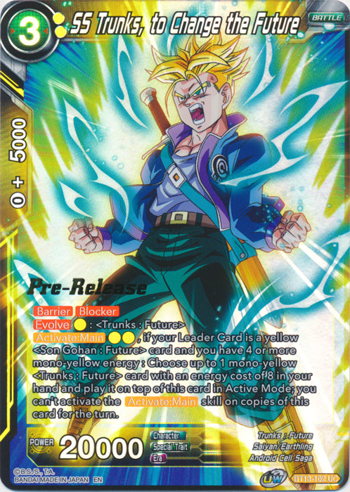 SS Trunks, to Change the Future (BT13-102) [Supreme Rivalry Prerelease Promos]