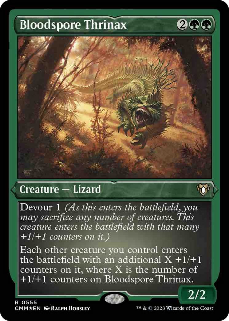 Bloodspore Thrinax (Foil Etched) [Commander Masters]