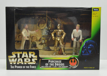 Star Wars POTF Purchase of the Droids Action Figure Set Uncle Owen C-3PO Luke Skywalker