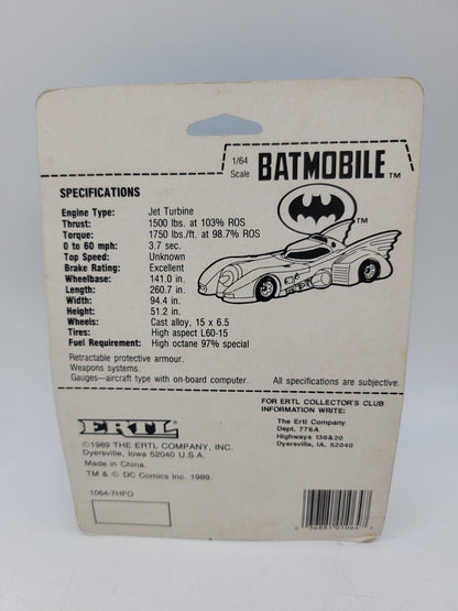 1989 ERTL DC Comics Batman Batmobile Die-Cast Metal Car