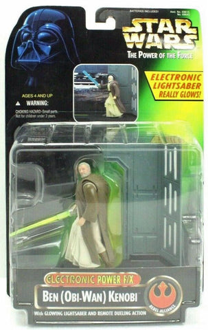 Kenner 1996 Star Wars POTF Ben Obi-Wan Kenobi Electronic Power F/X Action Figure