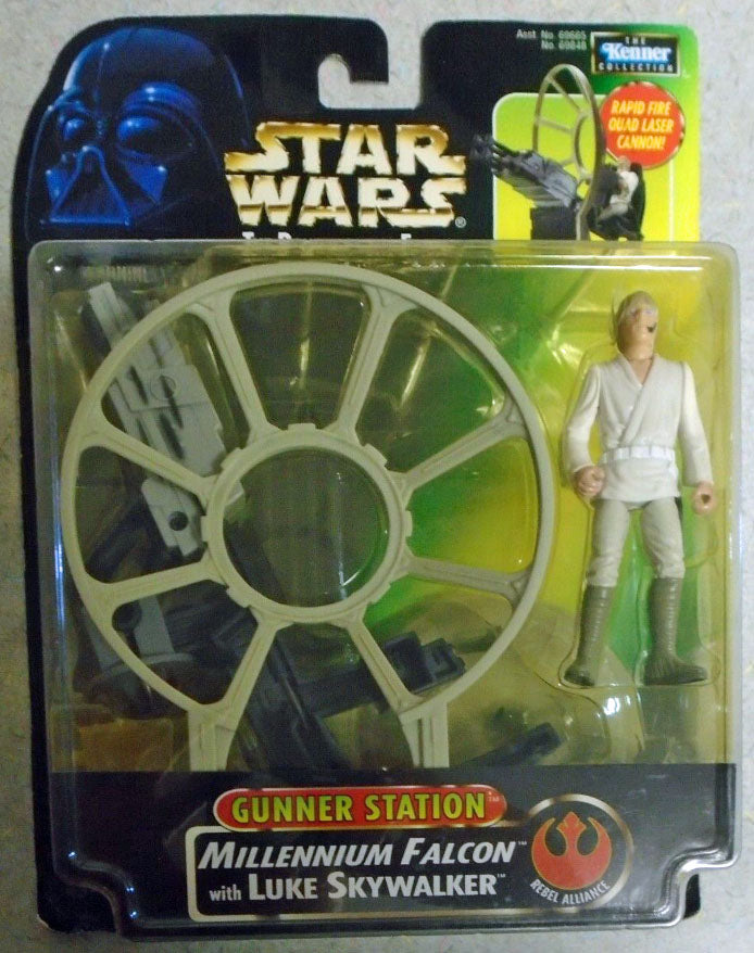 1997 Hasbro Star Wars POTF Luke Skywalker with Millennium Falcon Gunner Station