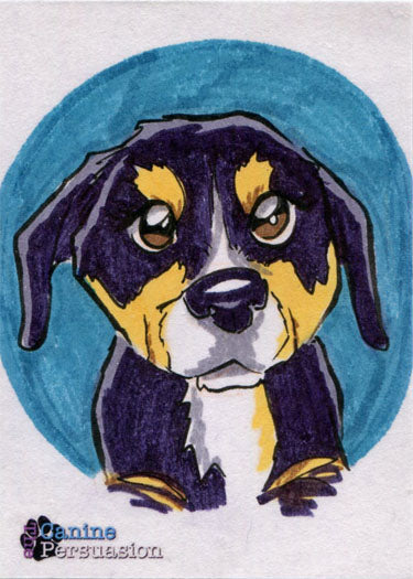 Canine Persuasion Sketch Card by Candy Briones
